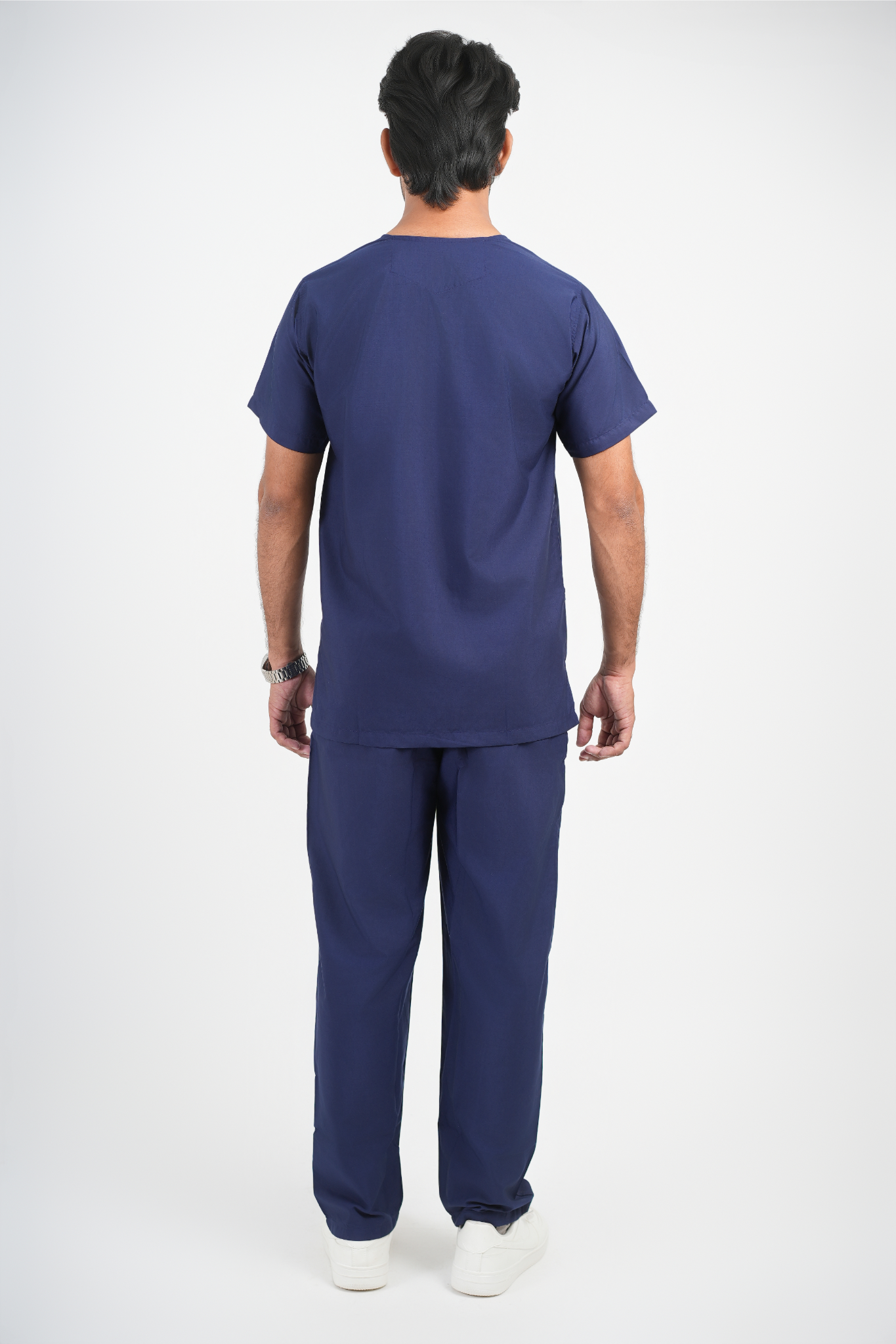 Male Scrub Suit – 5 Pockets | Navy Blue | Cotton-Blend Medical Uniform