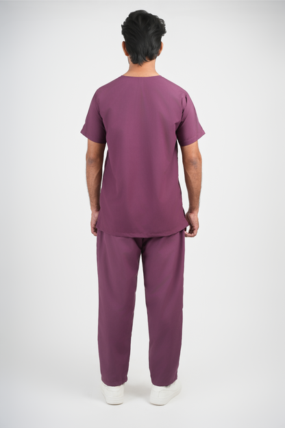 Male Scrub Suit – 5 Pockets | Wine Color | Durable & Comfortable Medical Uniform for Men