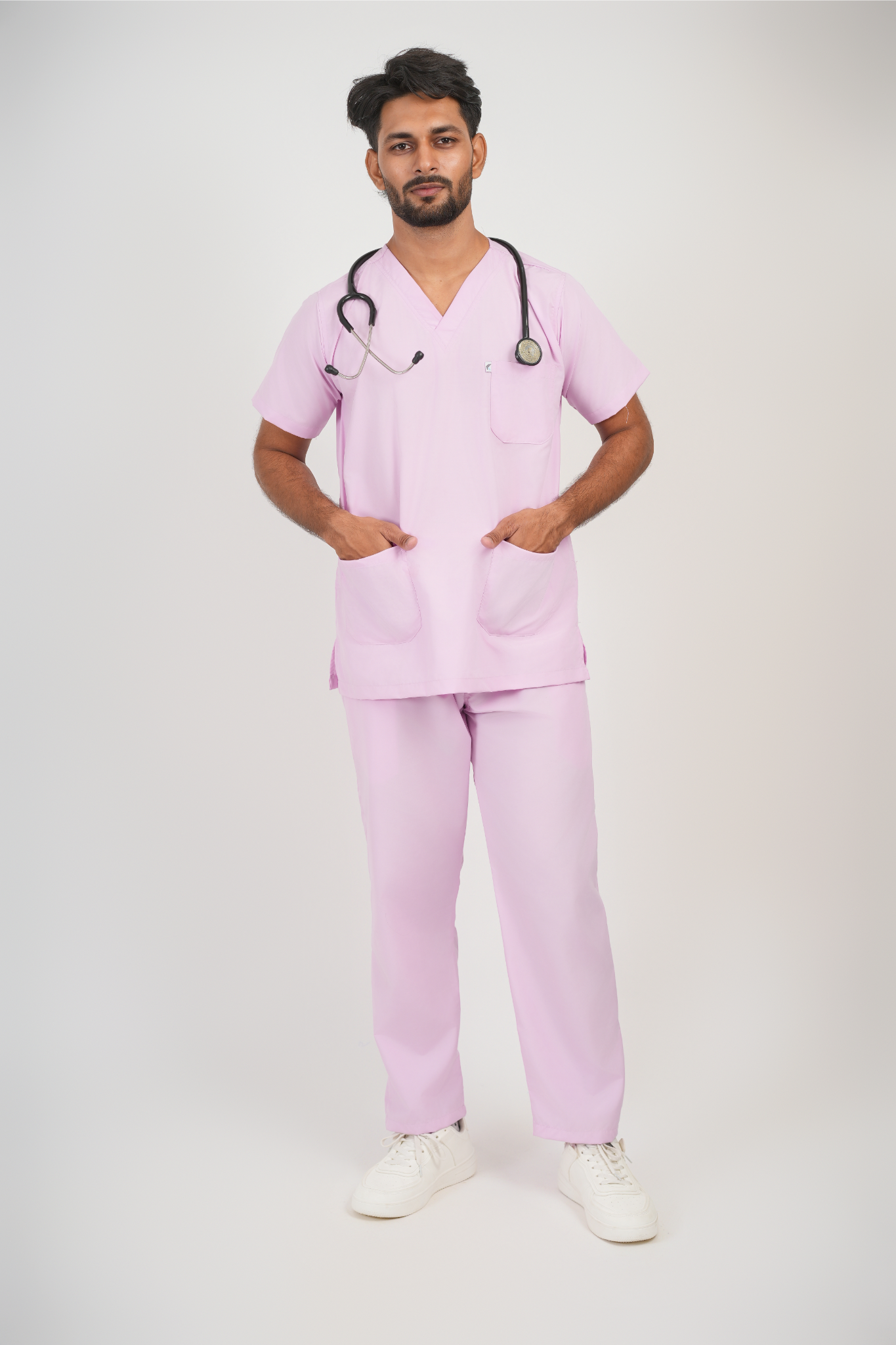Male Scrub Suit – 5 Pockets | Lavender | Comfortable & Durable Medical Uniform for Men