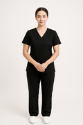 Unisex Spa / Salon Suit - Black - Free Logo & Name Embroidery