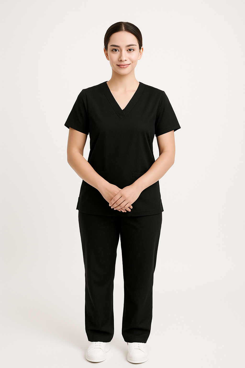 Unisex Spa / Salon Suit - Black - Free Logo & Name Embroidery