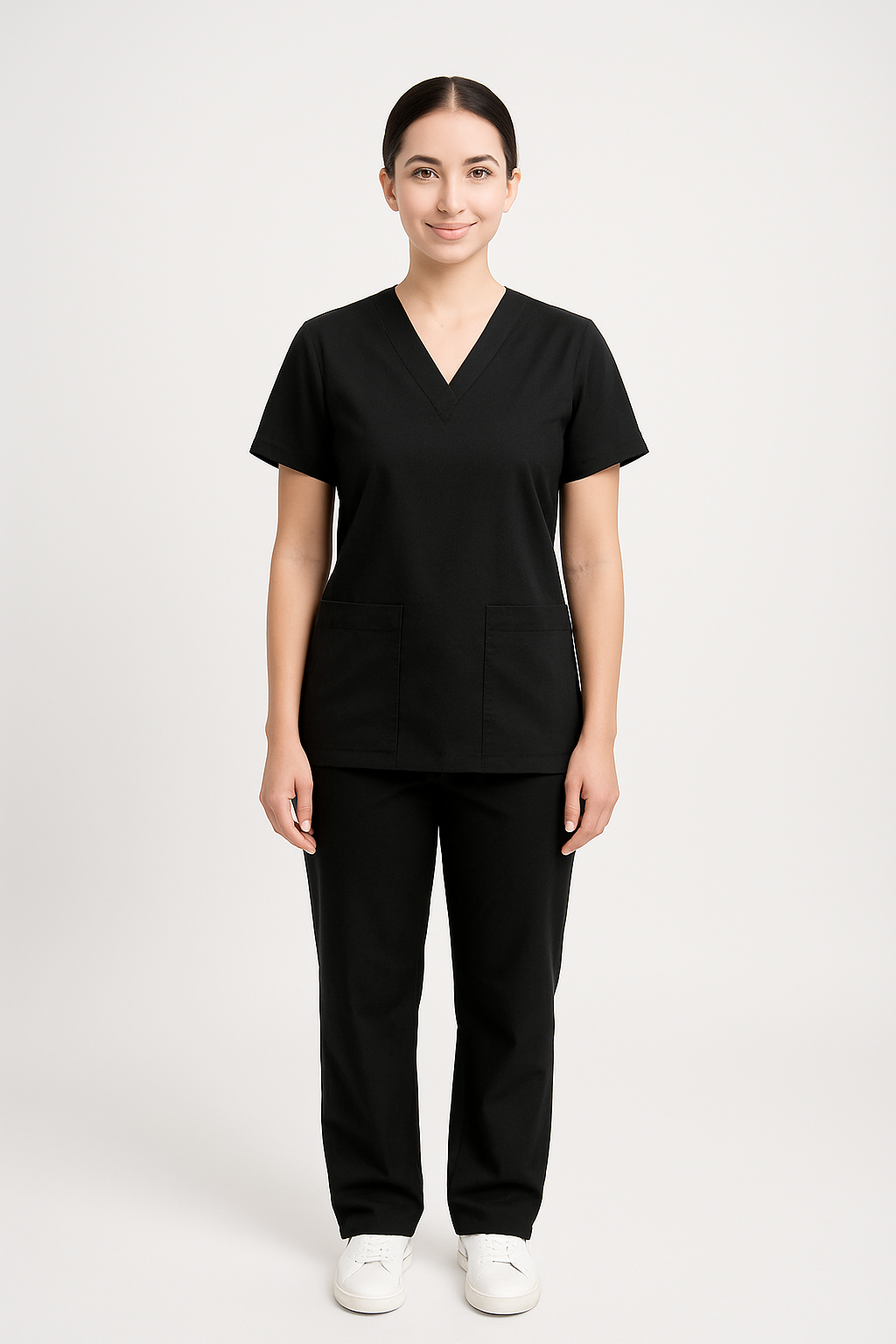 Unisex Spa / Salon Suit - Black - Free Logo & Name Embroidery