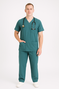 Male Scrub Suit – 5 Pockets Bottle Green