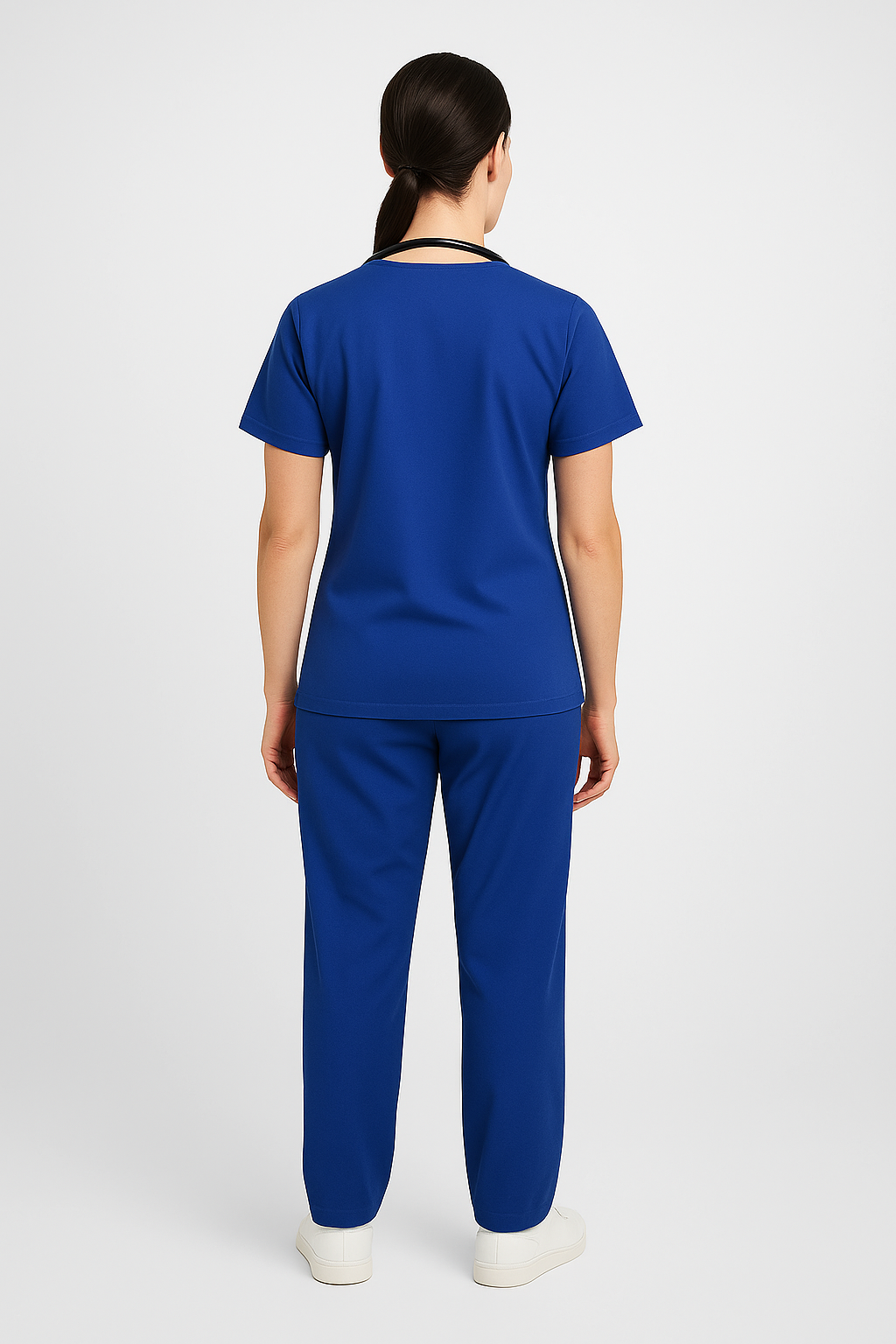 Female Scrub Suit – 5 Pockets | Peackock Blue | Cotton-Blend Medical Uniform