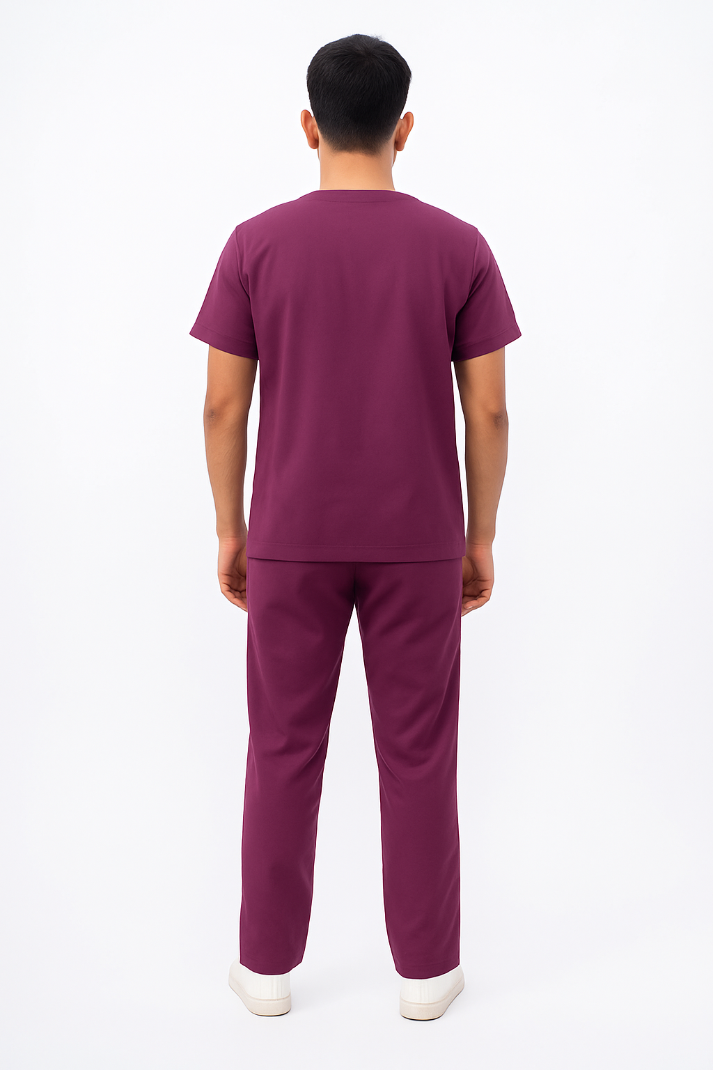 Male Scrub Suit – 5 Pockets | Wine | Comfortable Cotton-Blend Medical Uniform for Male