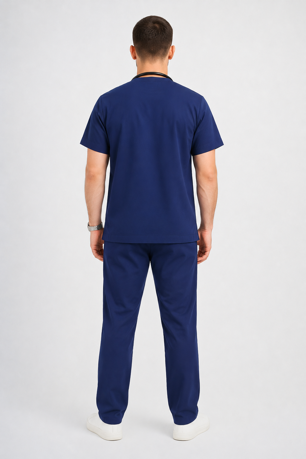 Collared Scrub Suit – 5 Pockets Navy Blue