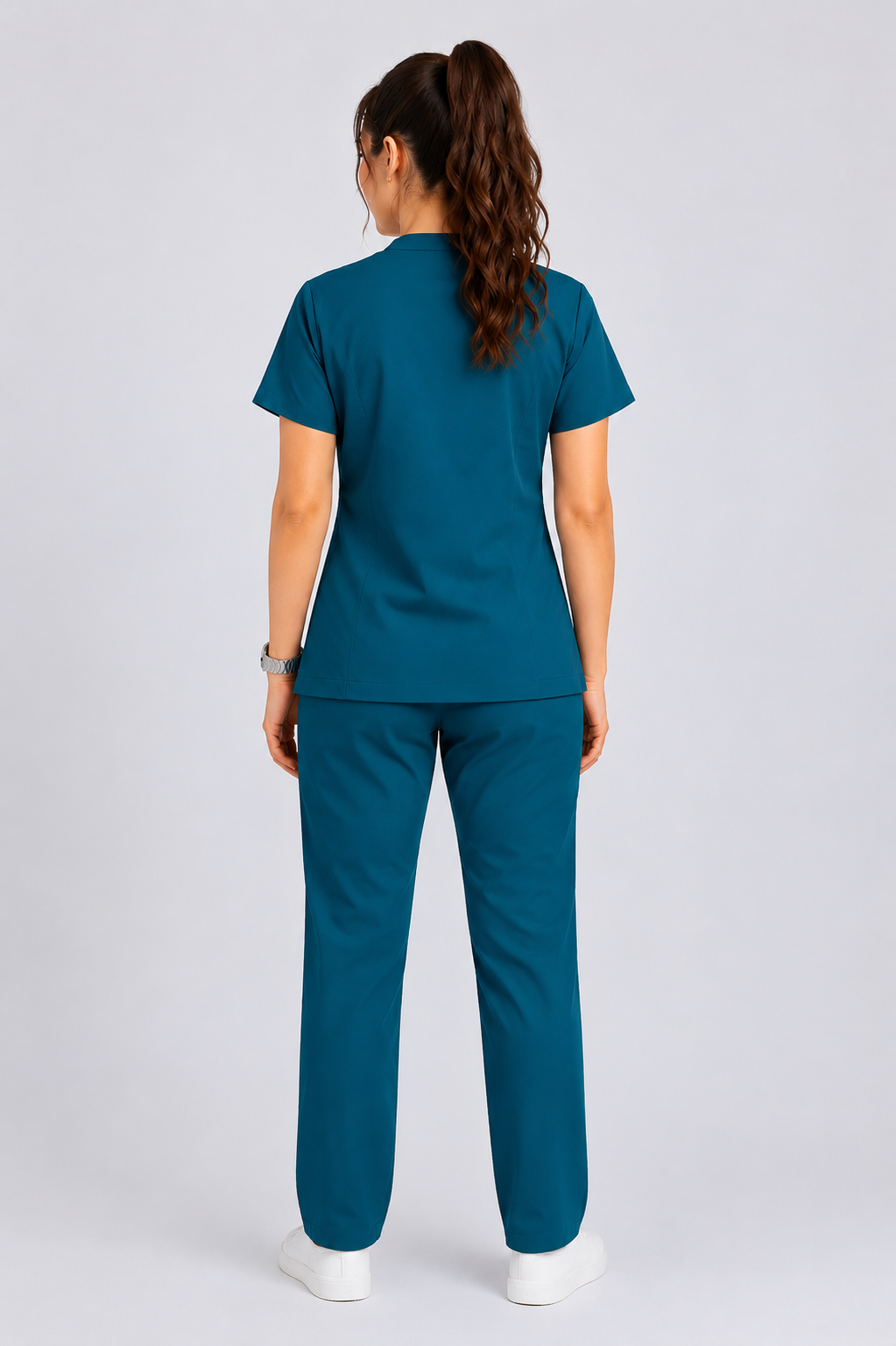 Collared Scrub Suit – 5 Pockets Forest Green Female