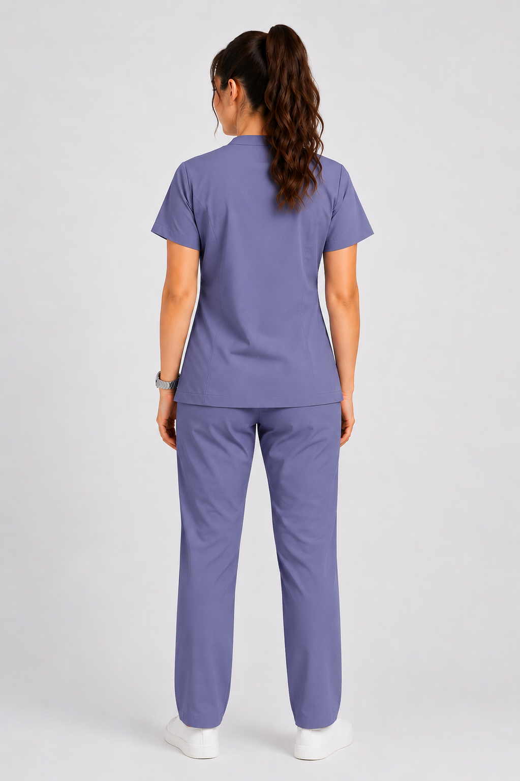 Collared Scrub Suit – 5 Pockets Grey Female