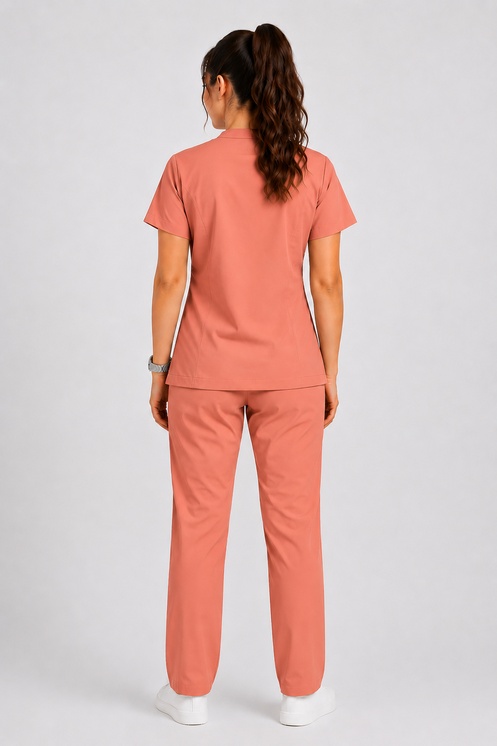 Collared Scrub Suit – 5 Pockets Pink Female