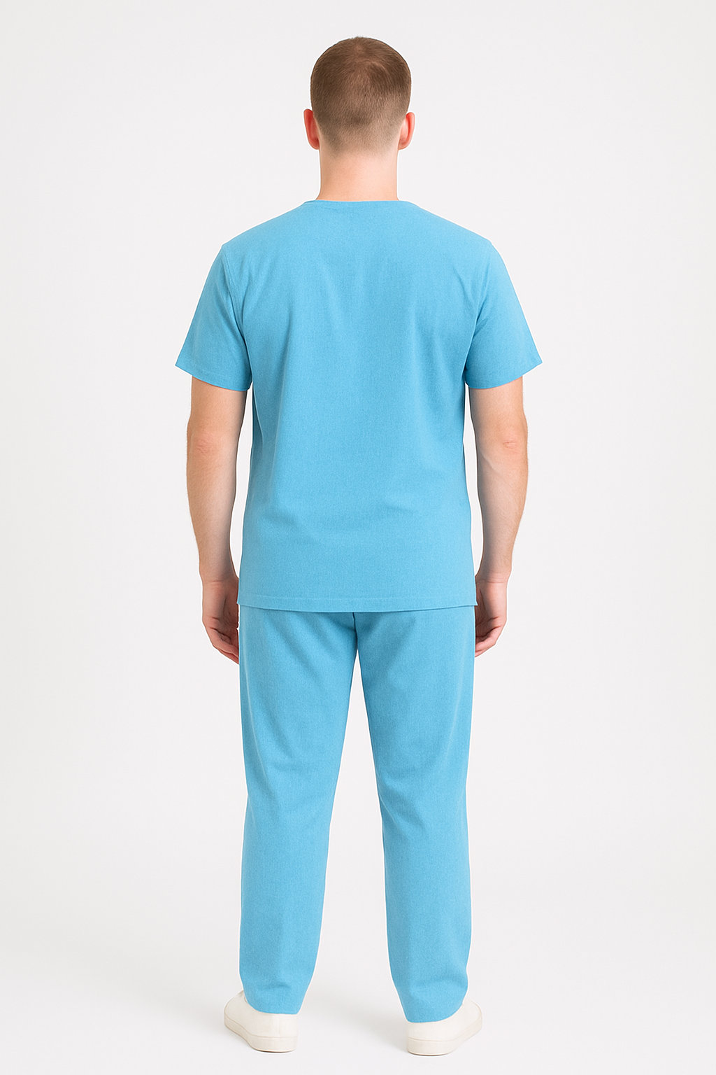 Male Scrub Suit – 5 Pockets | Sky Blue | Cotton-Blend Medical Uniform - Zylacia