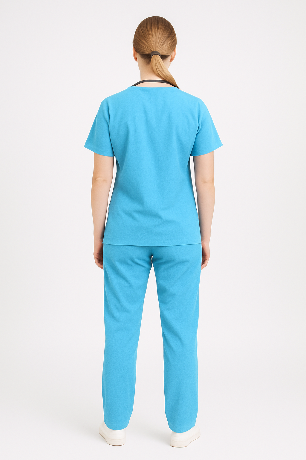 Female Scrub Suit – 5 Pockets | Sky Blue | Comfortable Cotton-Blend Medical Uniform for Women - Zylacia