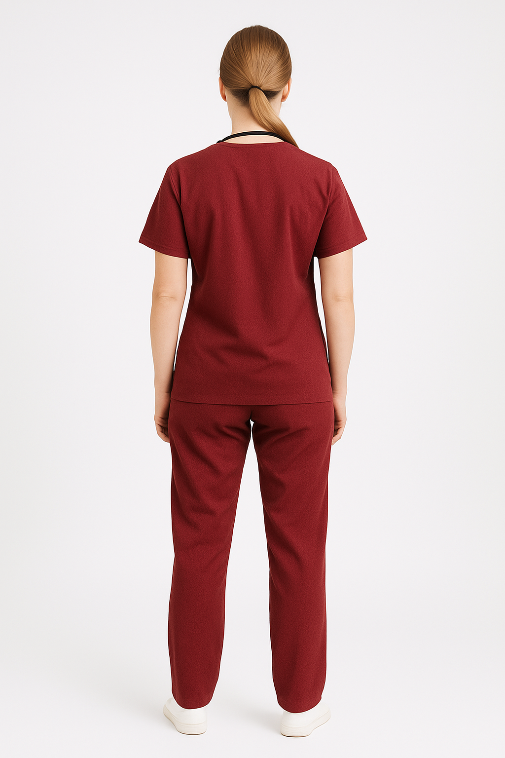 Female Scrub Suit – 5 Pockets | Maroon | Comfortable Cotton-Blend Medical Uniform for Women - Zylacia