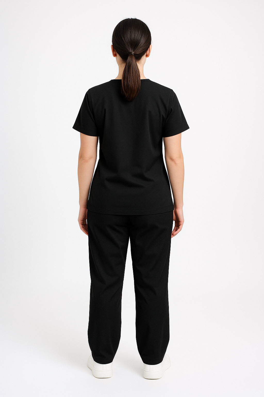 Female Scrub Suit – 5 Pockets | Black | Comfortable Cotton-Blend Medical Uniform for Women - Zylacia