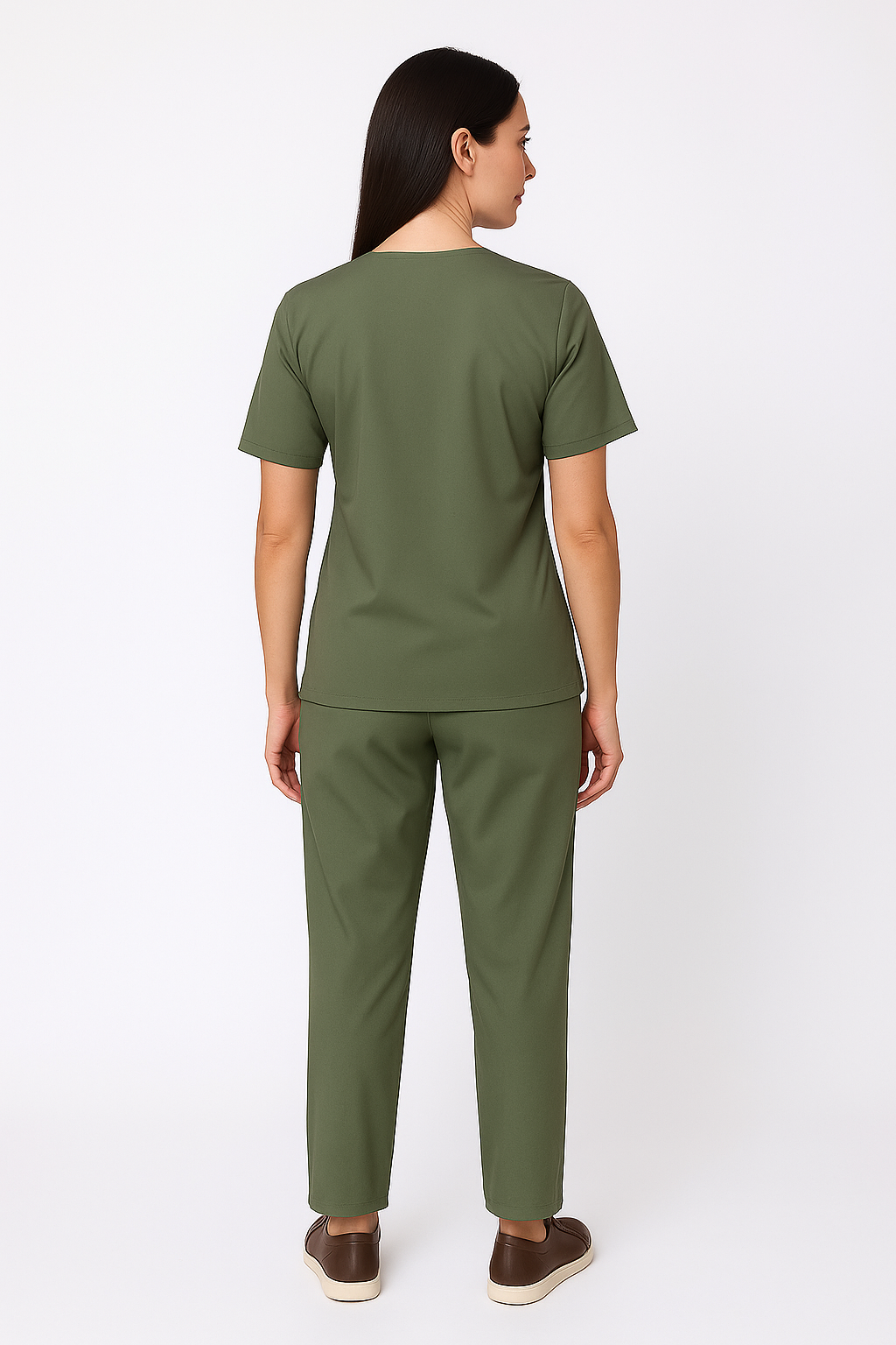 Female Scrub Suit – 5 Pockets | Olive | Cotton-Blend Medical Uniform