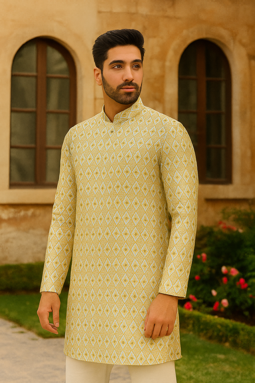 Patterned casual print kurta
