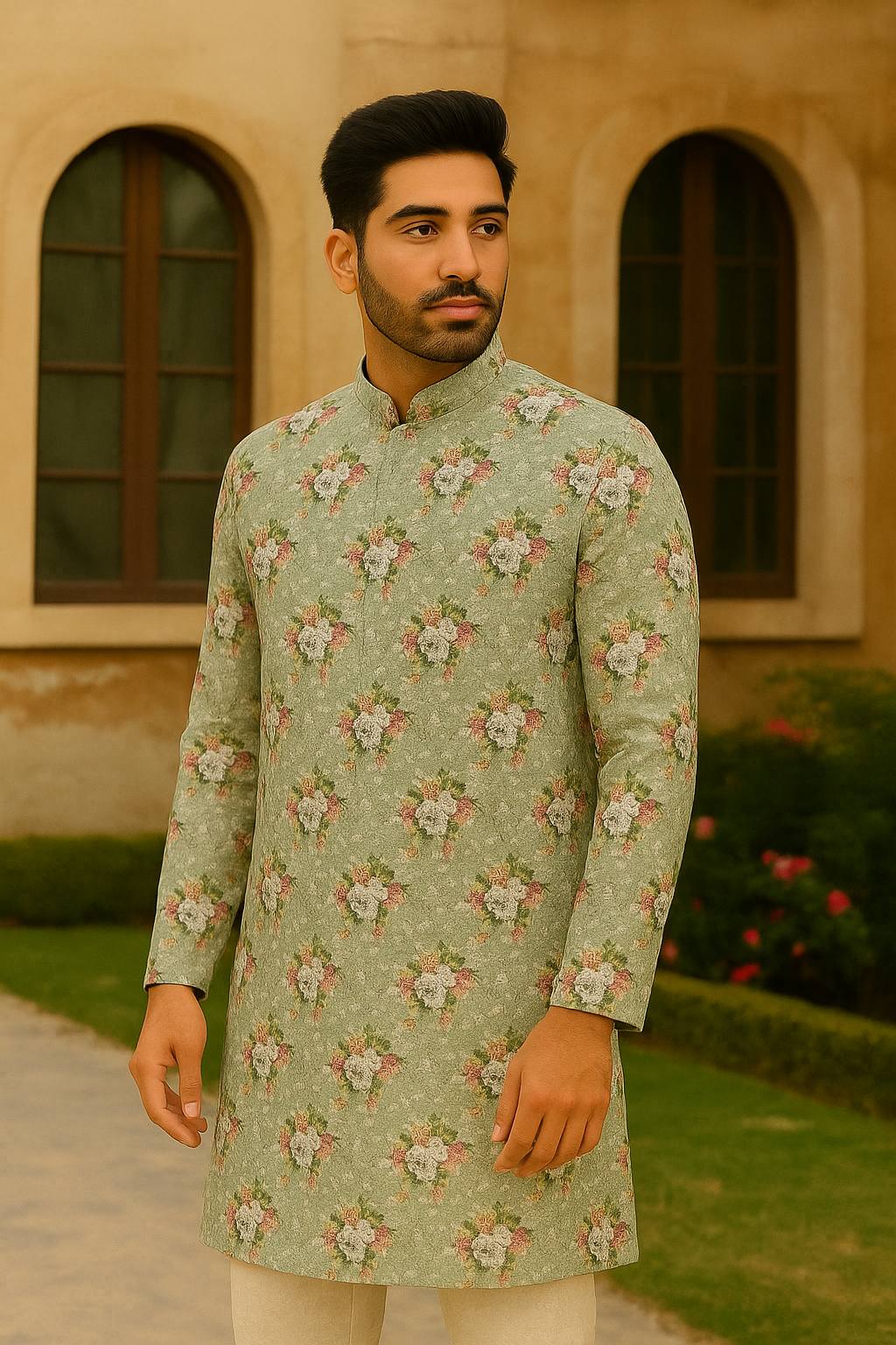 Floral printed Seqence work kurta