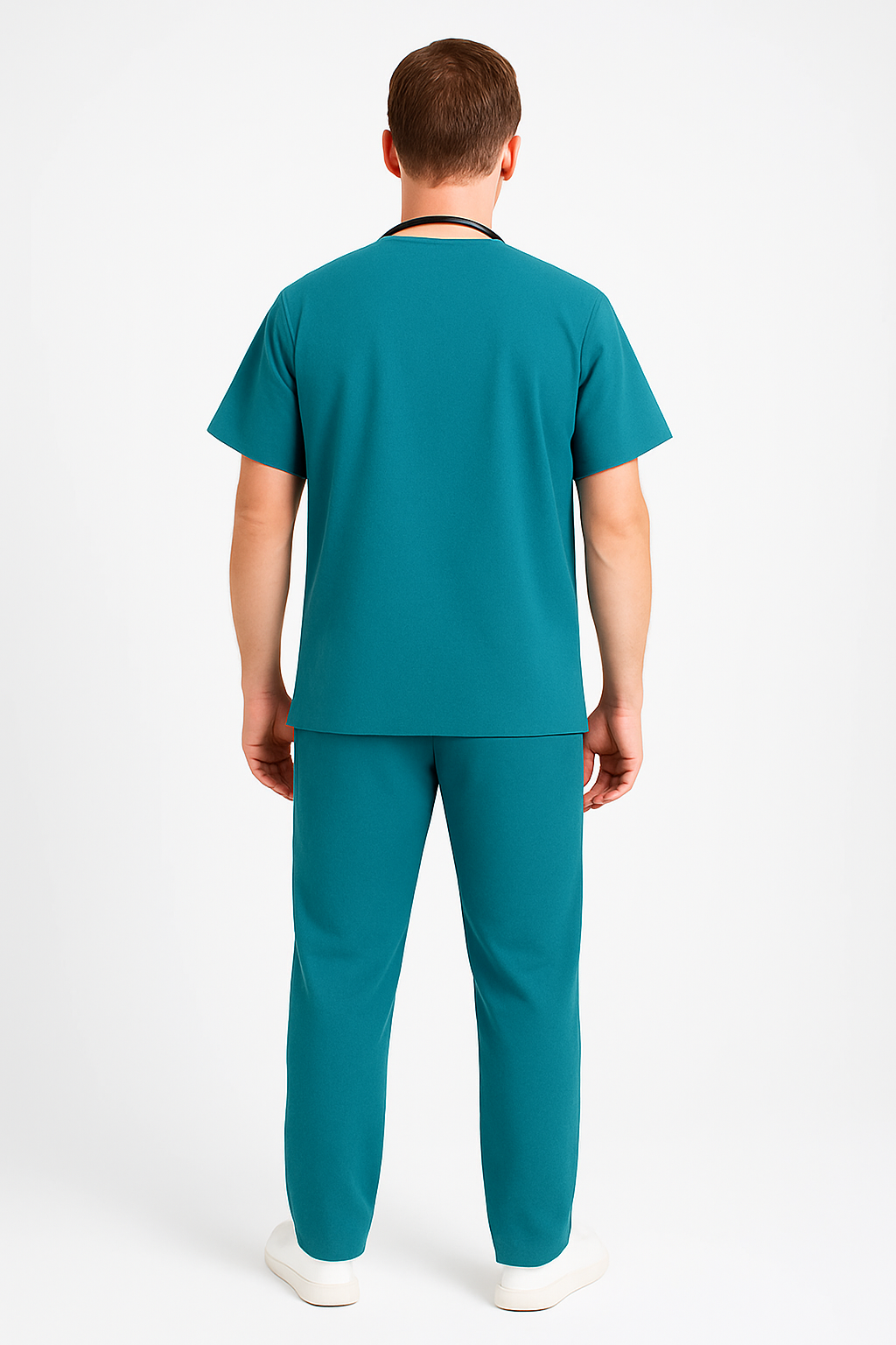Male Scrub Suit – 5 Pockets | Forest Green | Cotton-Blend Medical Uniform - Zylacia