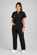 Collared Scrub Suit – 5 Pockets Maroon Female