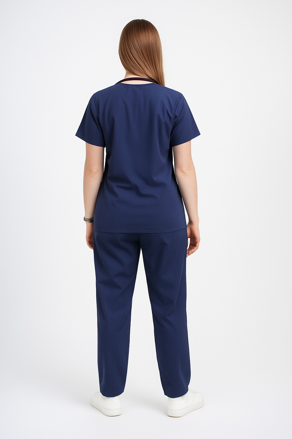 Female Scrub Suit – 5 Pockets | Navy Blue | Cotton-Blend Medical Uniform for Women - Zylacia