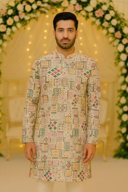 Asthetic Printed Chiken Squence kurta
