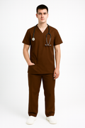 Male Scrub Suit – 5 Pockets Coffee