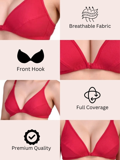 Women's Seamless Front Closure Push-Up Bra - Hot Pink