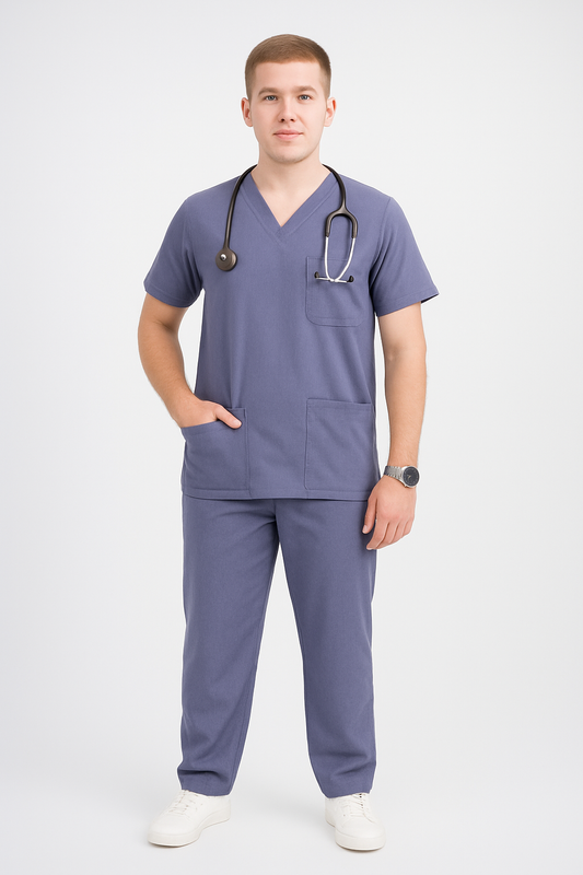 Male Scrub Suit – 5 Pockets Grey