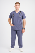 Male Scrub Suit – 5 Pockets Grey
