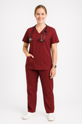 Female Scrub Suit – 5 Pockets Maroon