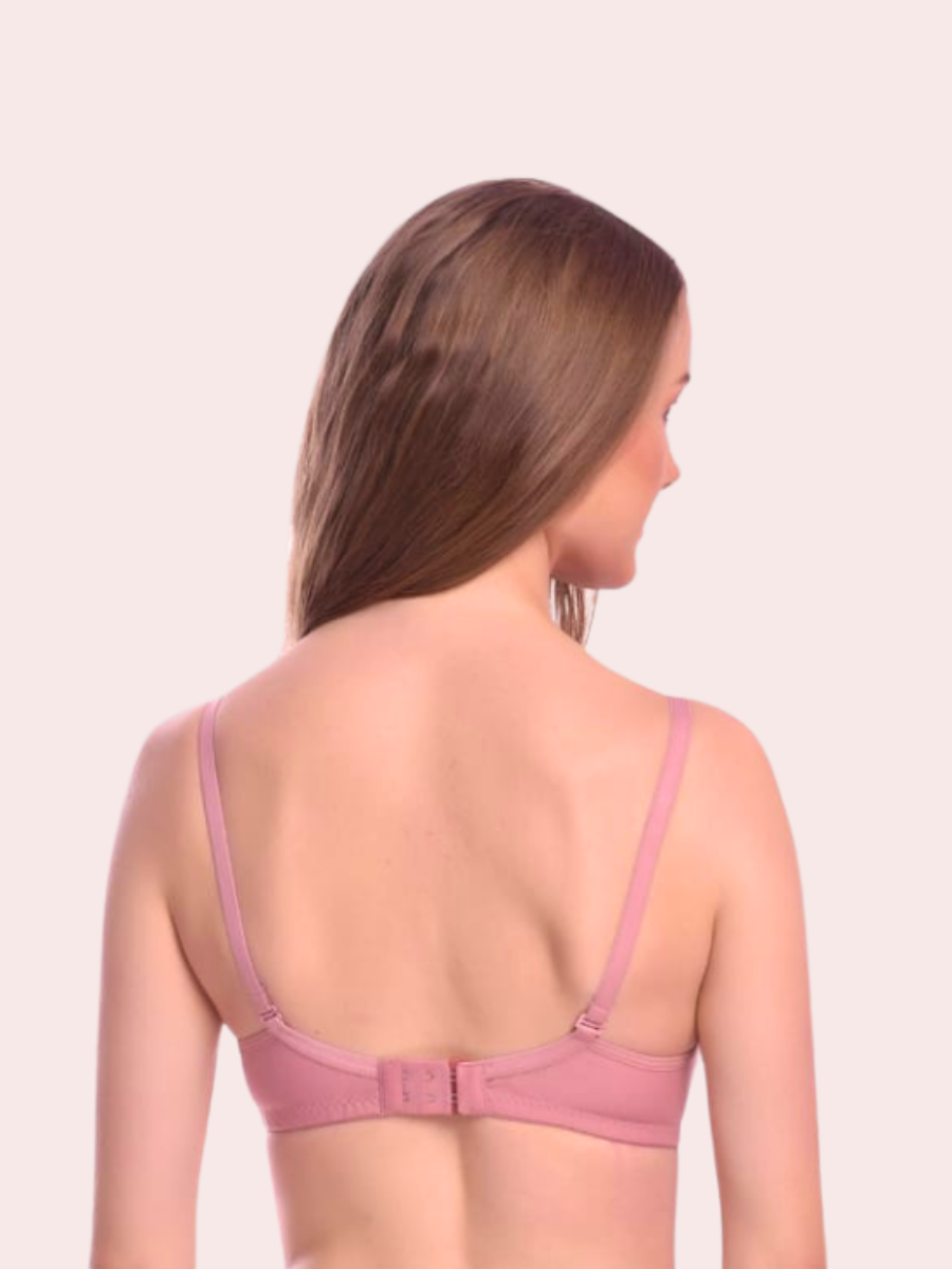 Everyday Solid Cotton Non Wired 3/4th Coverage T-Shirt Bra (Pack of 3) - Multicolor