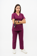 Female Scrub Suit – 5 Pockets Wine
